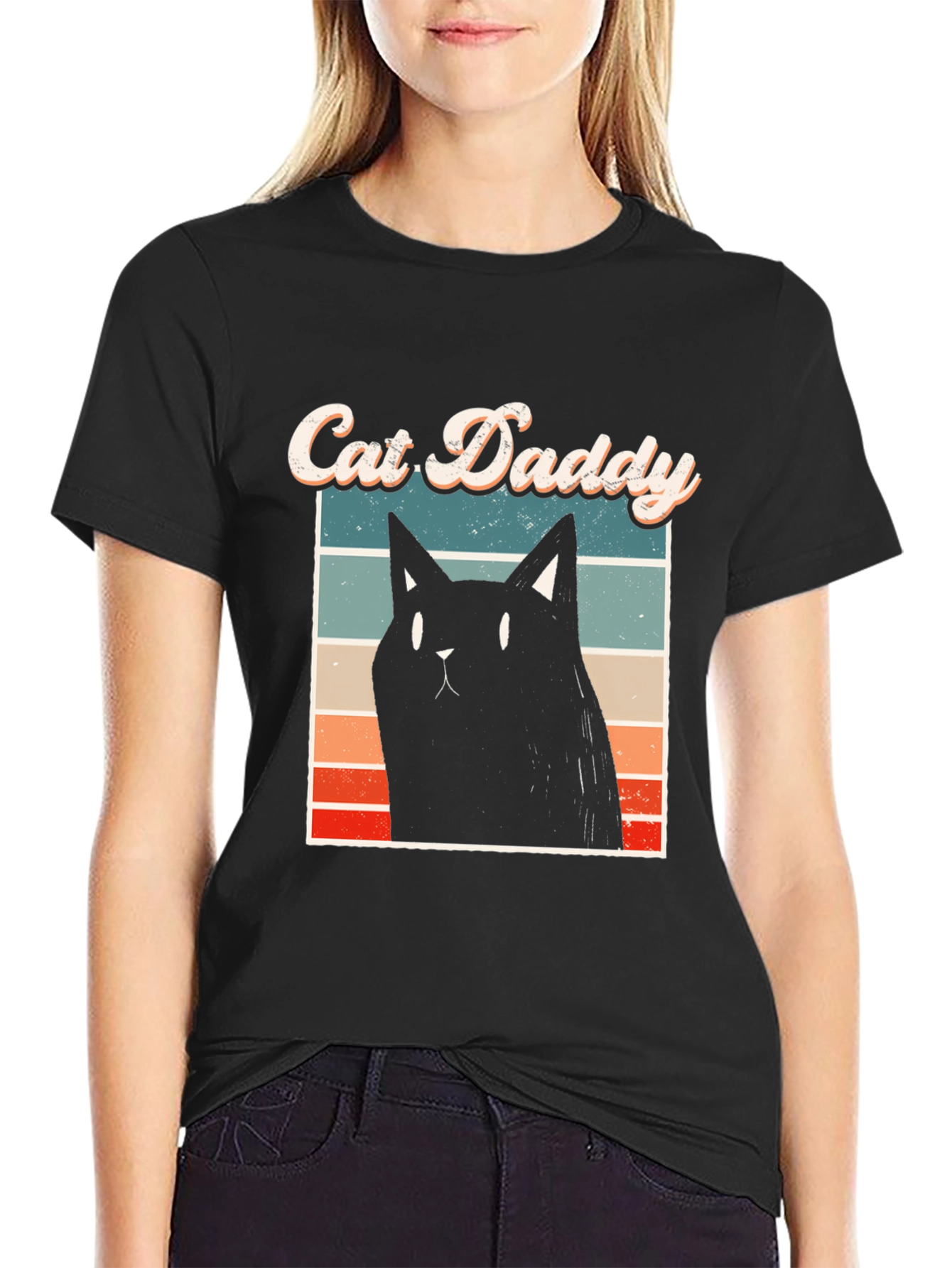 Cat Daddy T-Shirt - Black Cat Graphic Tee