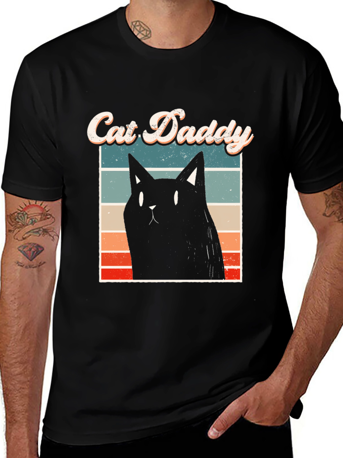 Cat Daddy T-Shirt - Black Cat Graphic Tee