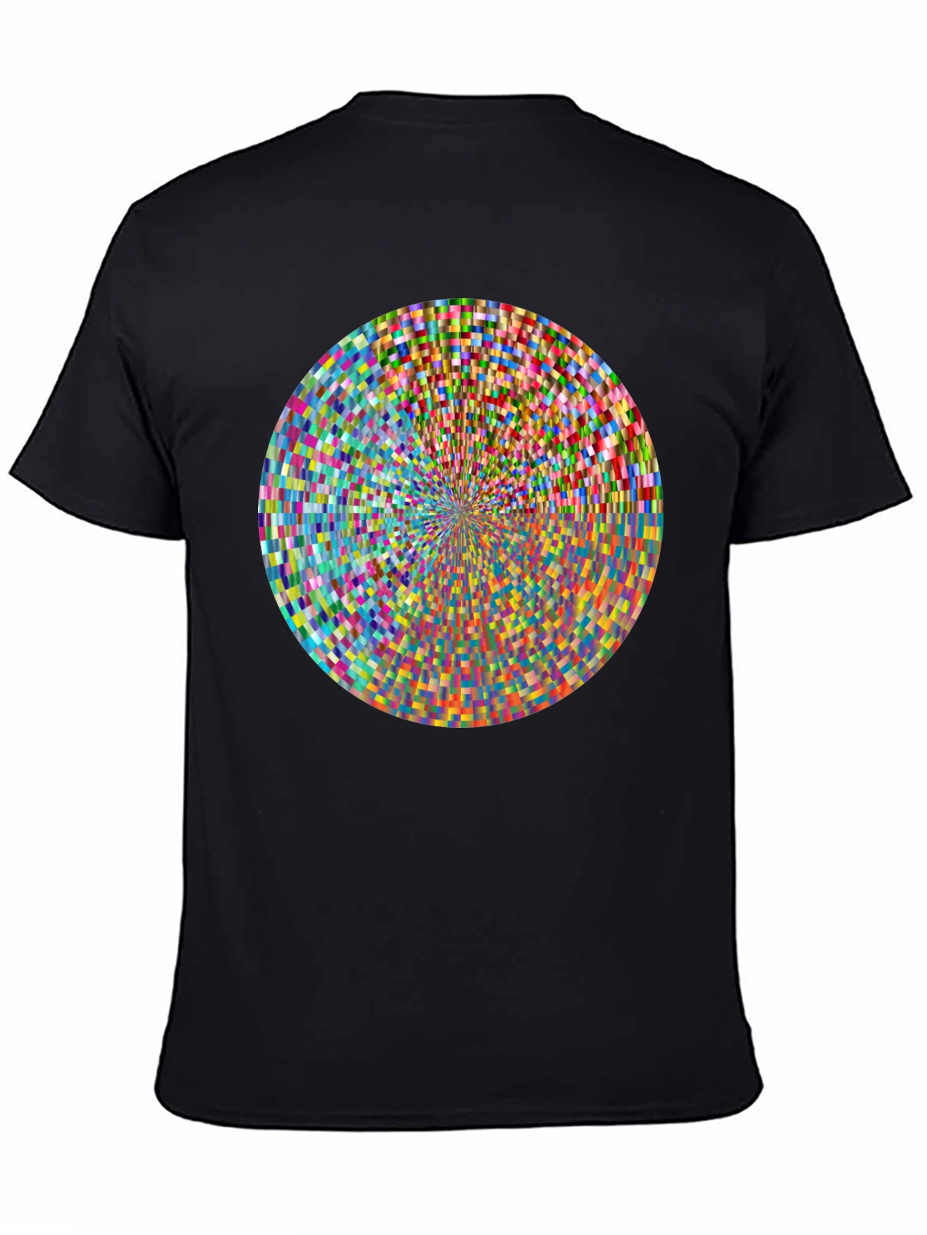 Geometric Pixel Circle Graphic Print T-Shirt