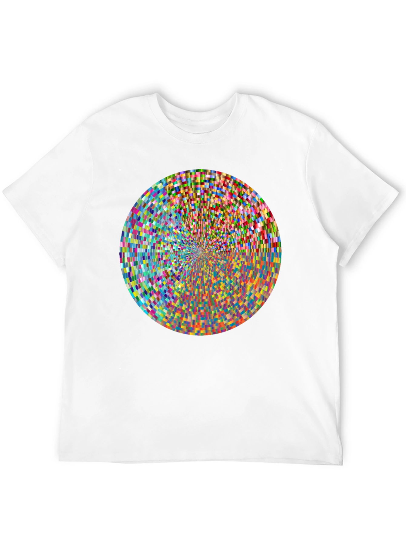 Geometric Pixel Circle Graphic Print T-Shirt