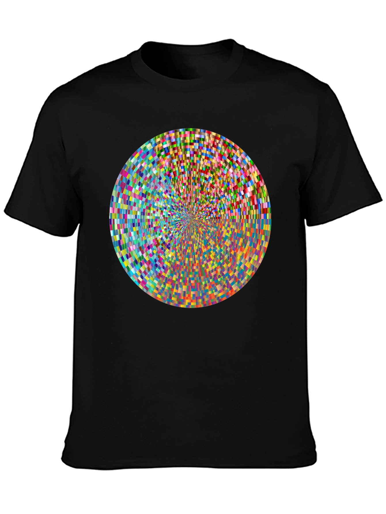 Geometric Pixel Circle Graphic Print T-Shirt