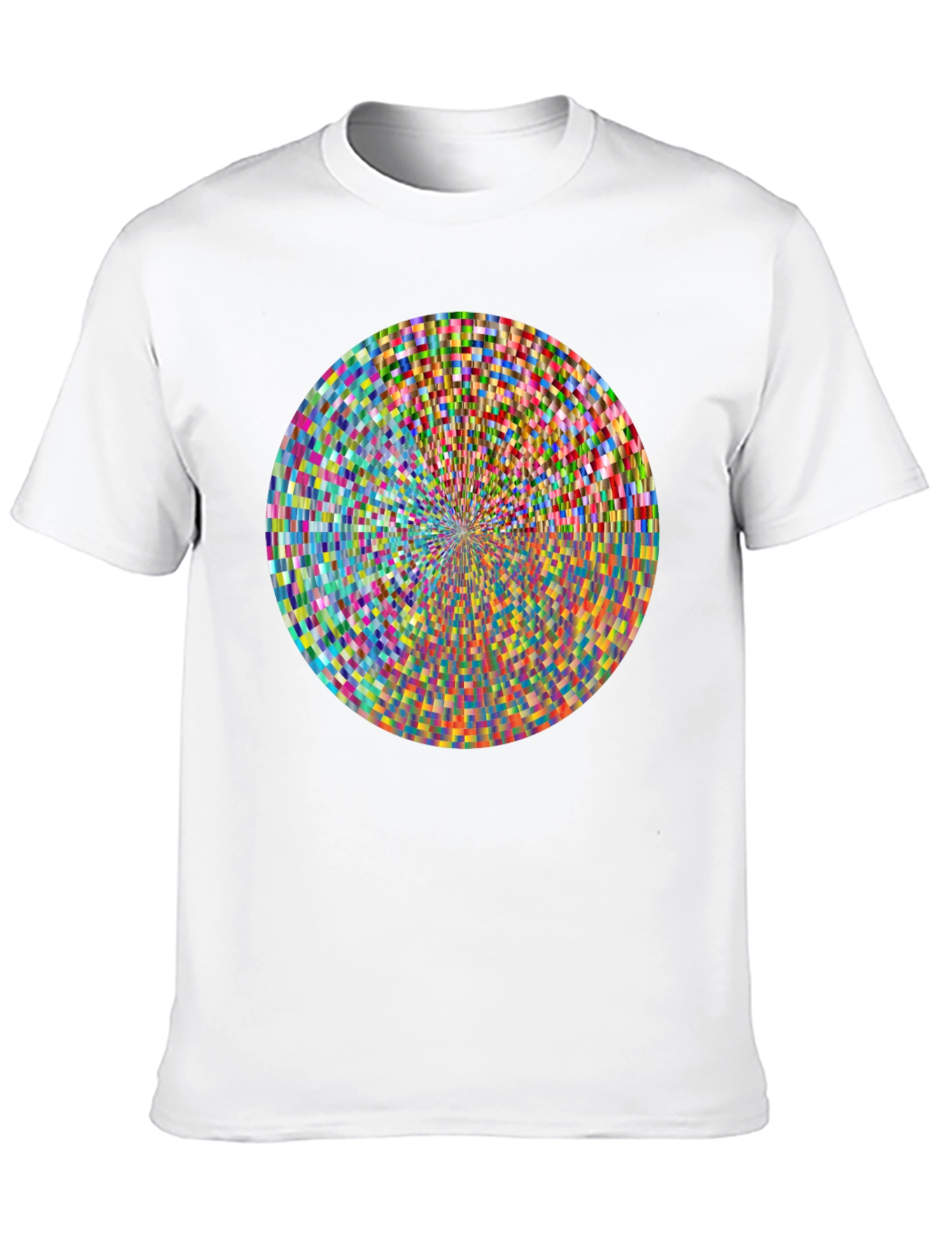 Geometric Pixel Circle Graphic Print T-Shirt