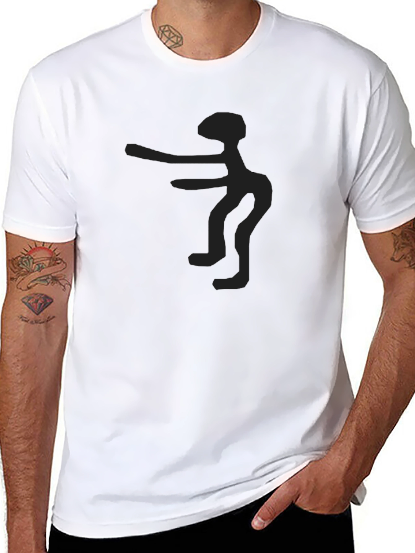 Abstract Figure Black T-Shirt | Minimalist Design