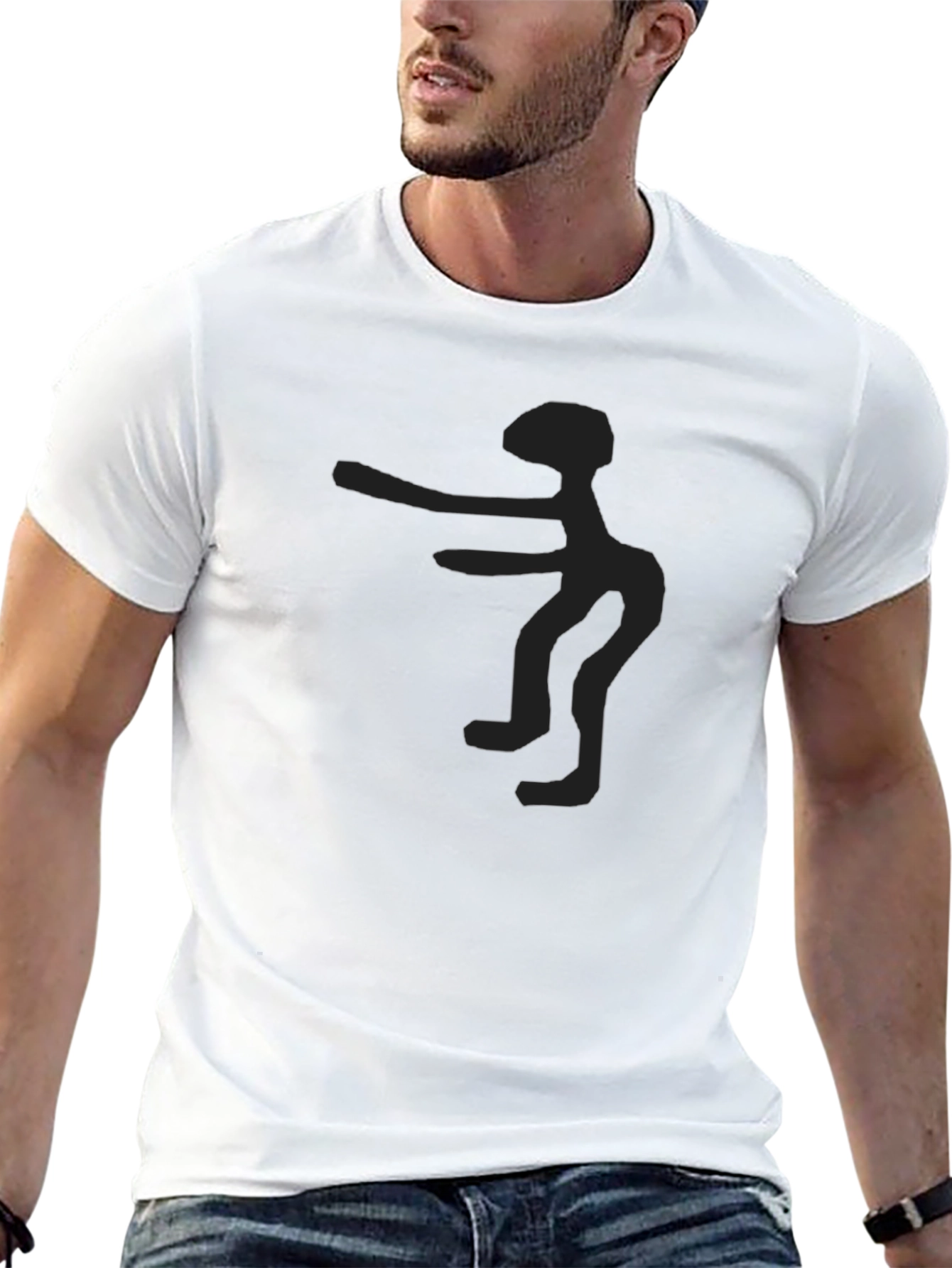 Abstract Figure Black T-Shirt | Minimalist Design
