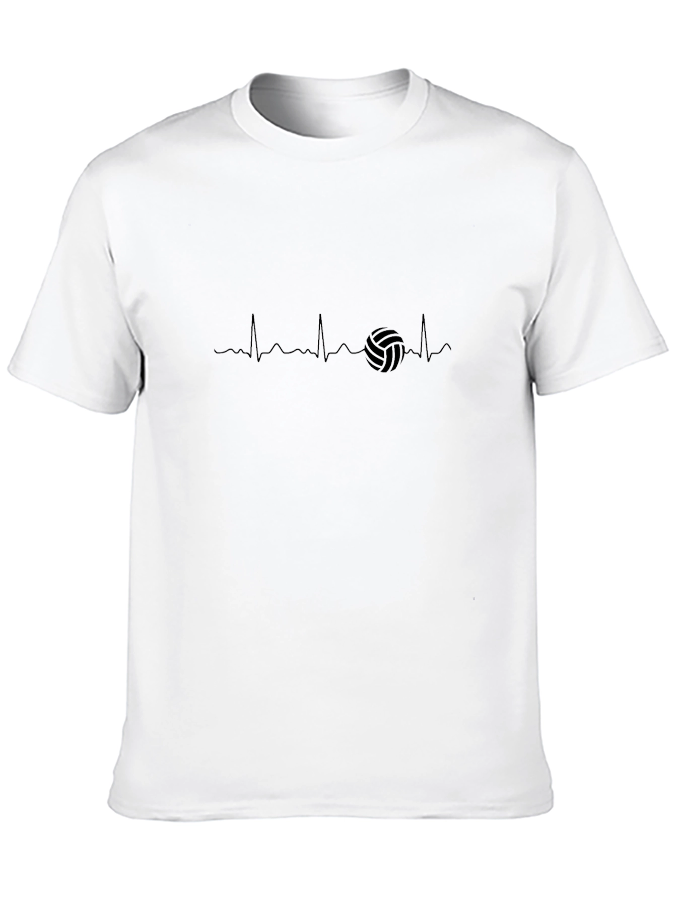 Volleyball Heartbeat Graphic Tee - Black Casual T-Shirt