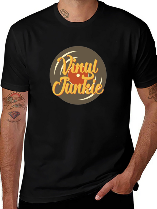 Vinyl Junkie Graphic Tee - Retro Music Lover T-Shirt
