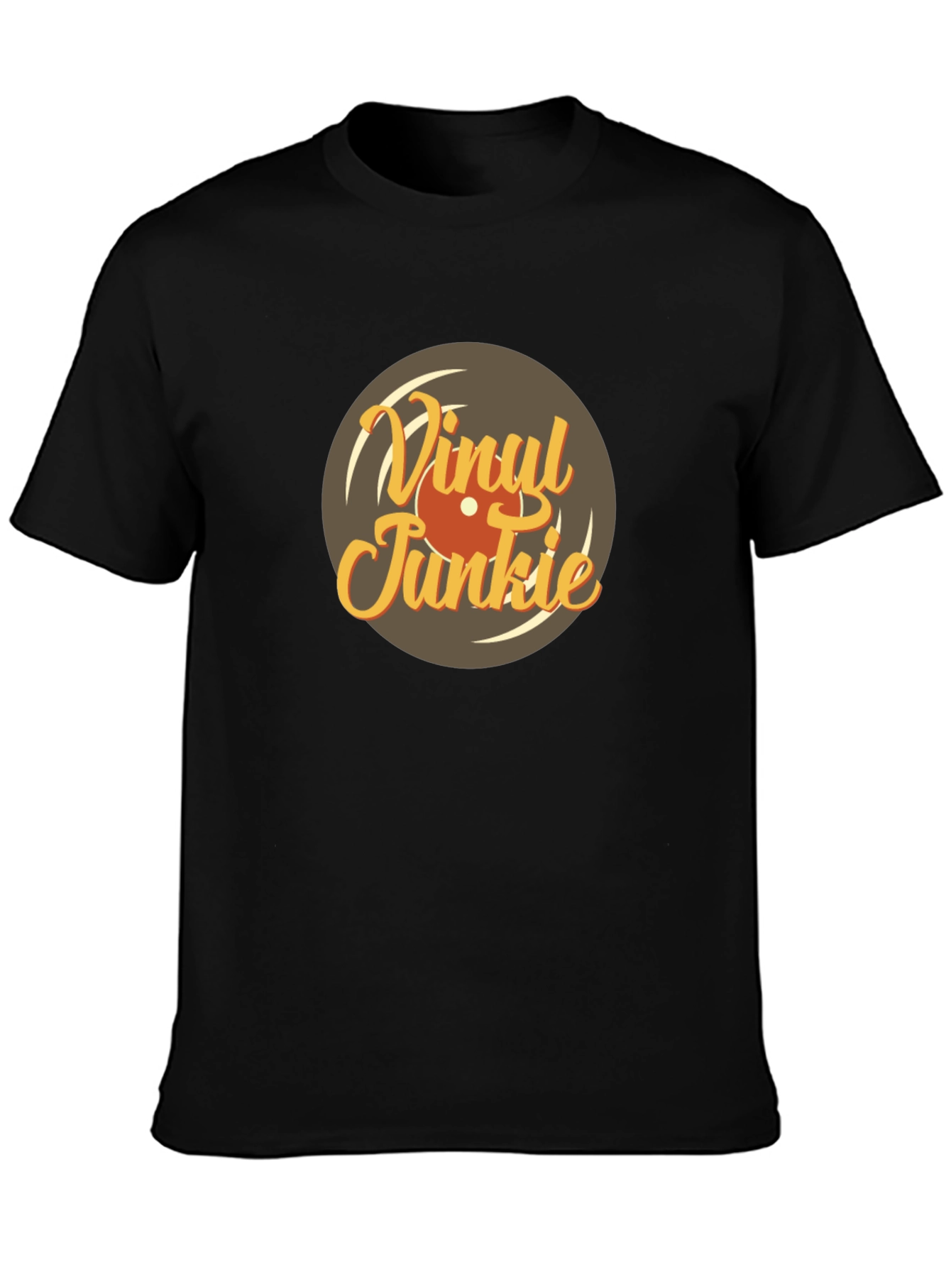 Vinyl Junkie Graphic Tee - Retro Music Lover T-Shirt