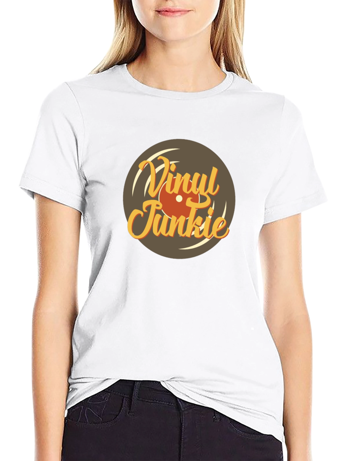 Vinyl Junkie Graphic Tee - Retro Music Lover T-Shirt