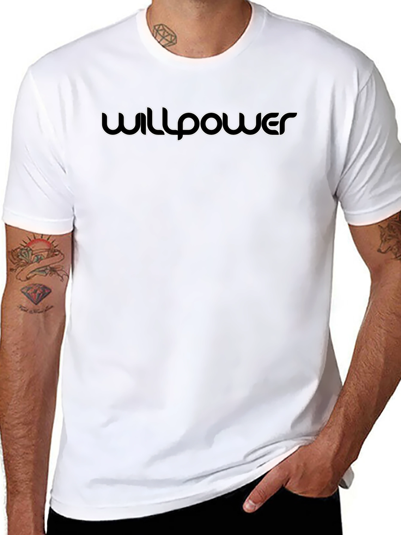 Willpower Graphic Print Black T-Shirt