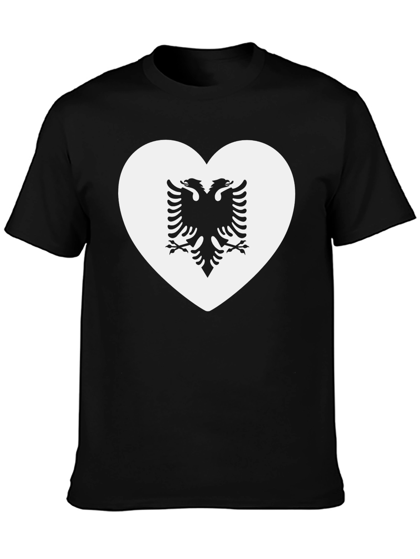 Albanian Eagle Heart T-Shirt - Black