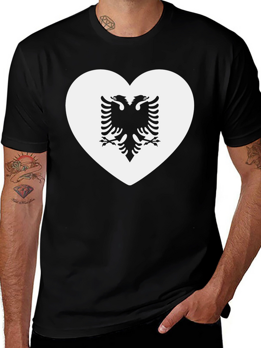 Albanian Eagle Heart T-Shirt - Black