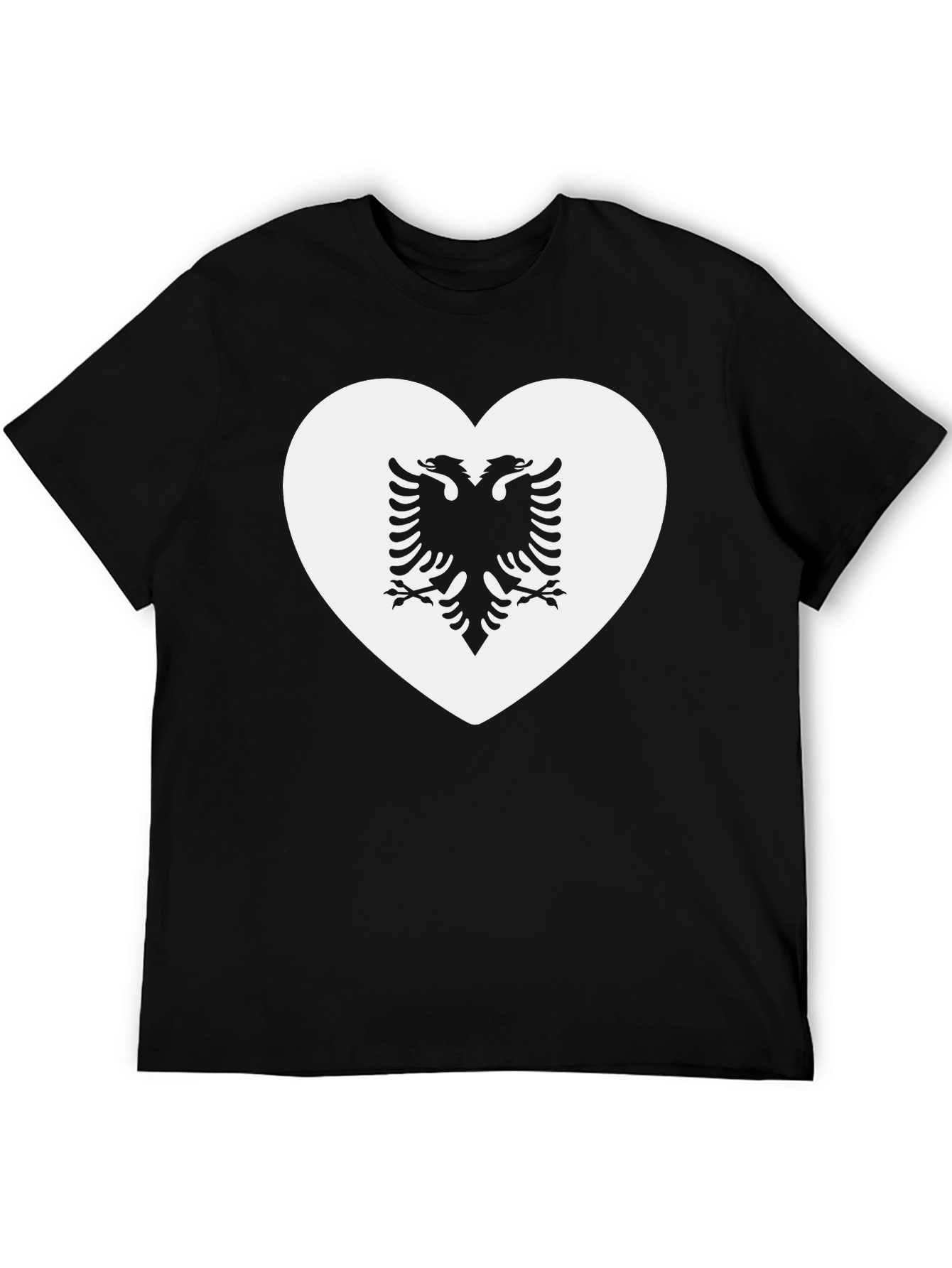 Albanian Eagle Heart T-Shirt - Black
