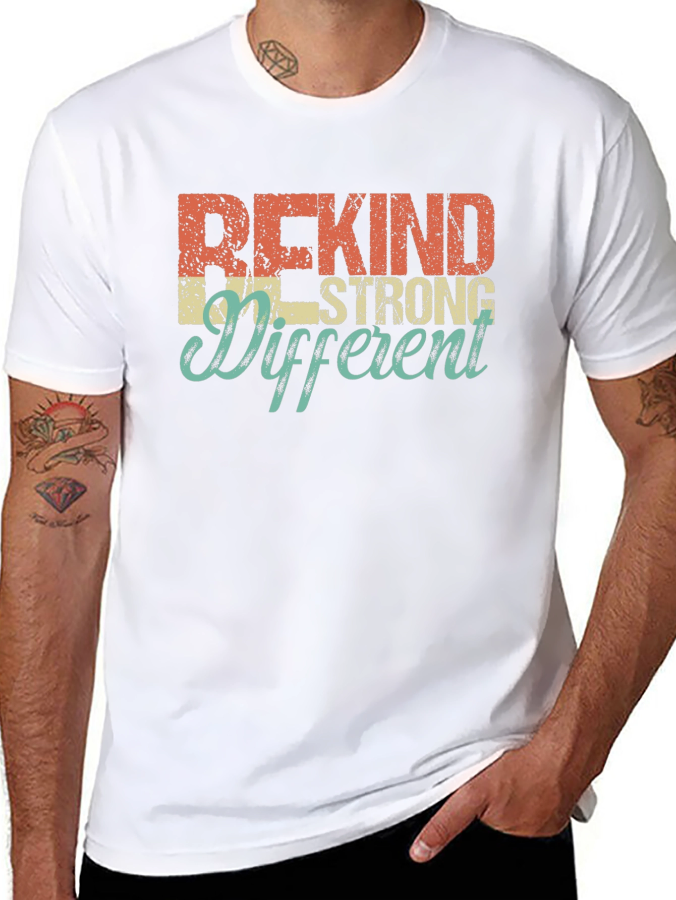 Be Kind Strong Different Graphic Tee - Black