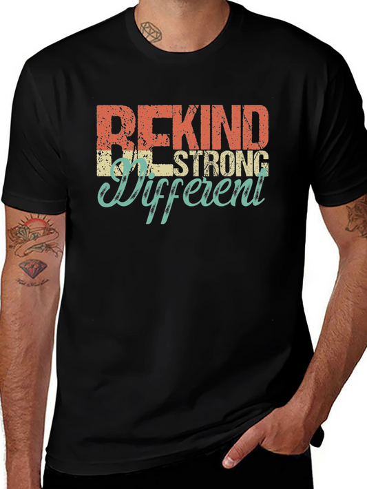 Be Kind Strong Different Graphic Tee - Black