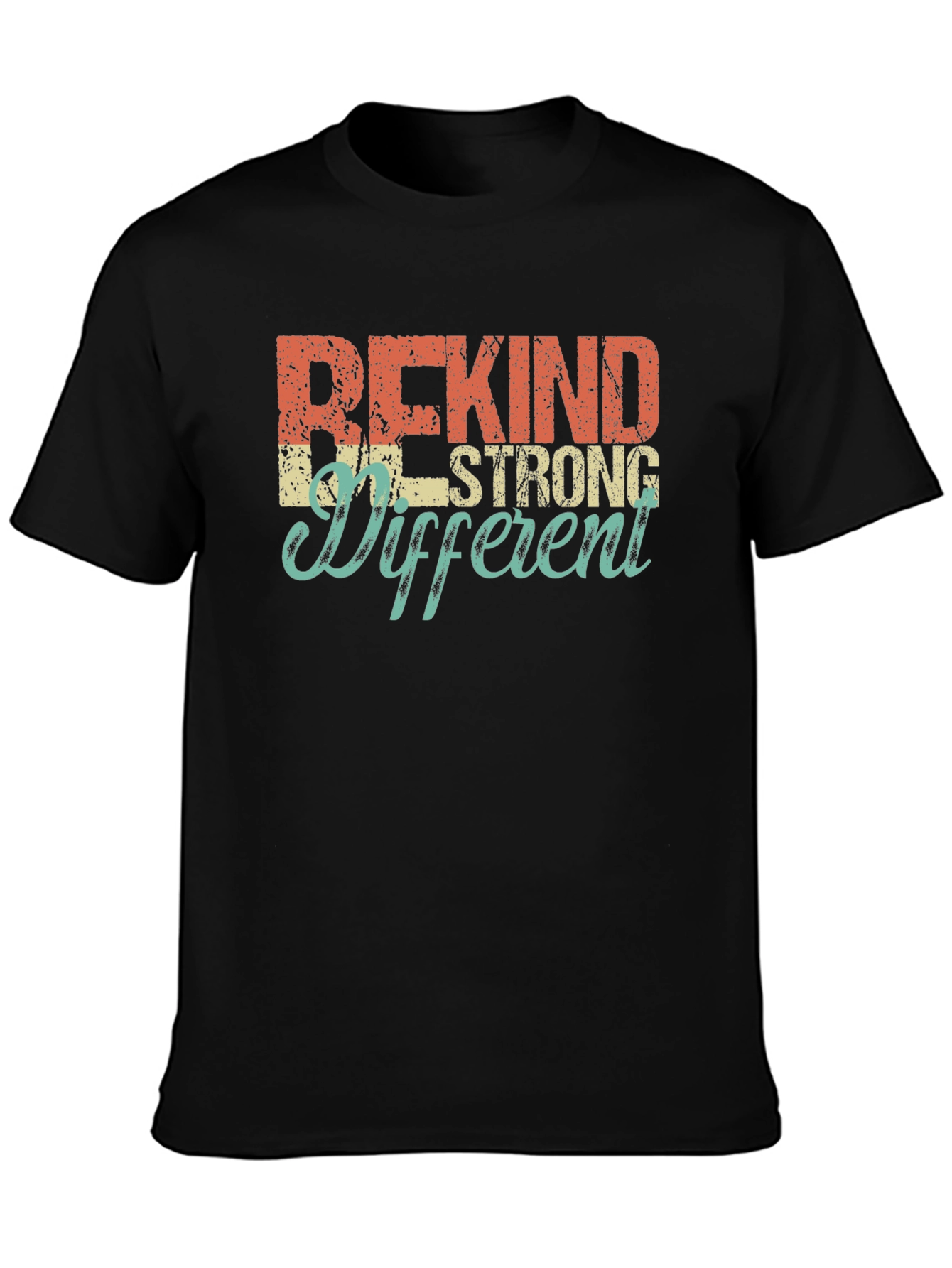 Be Kind Strong Different Graphic Tee - Black