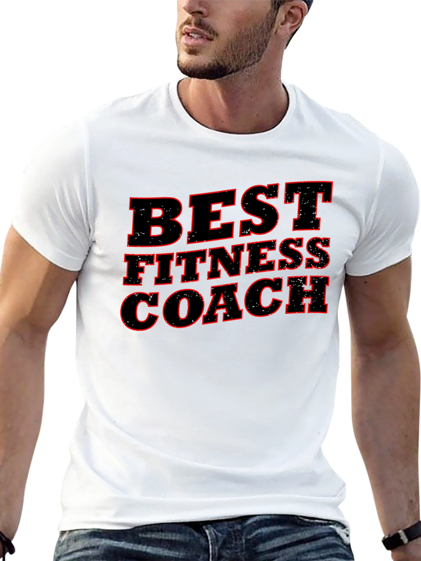 Best Fitness Coach Black Graphic T-Shirt