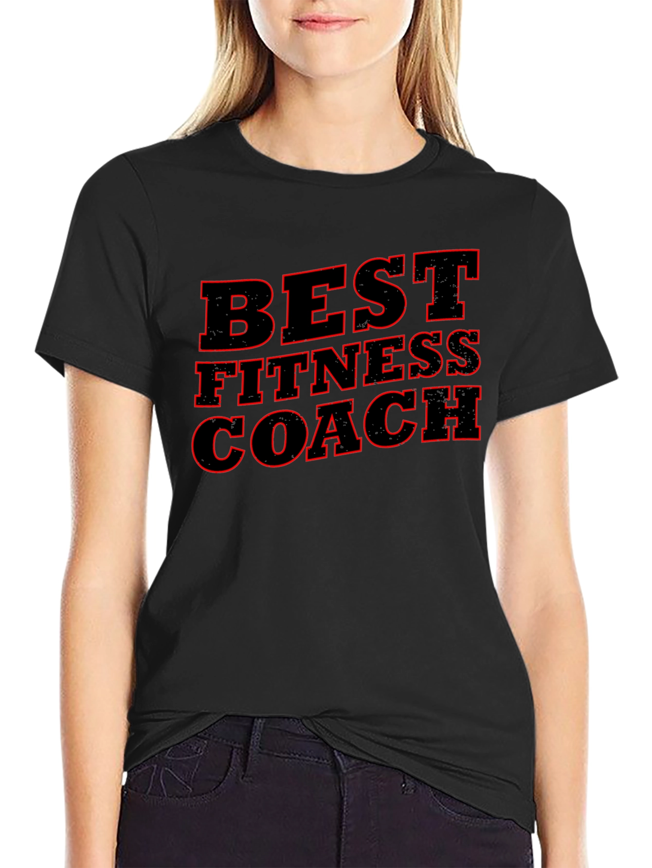 Best Fitness Coach Black Graphic T-Shirt