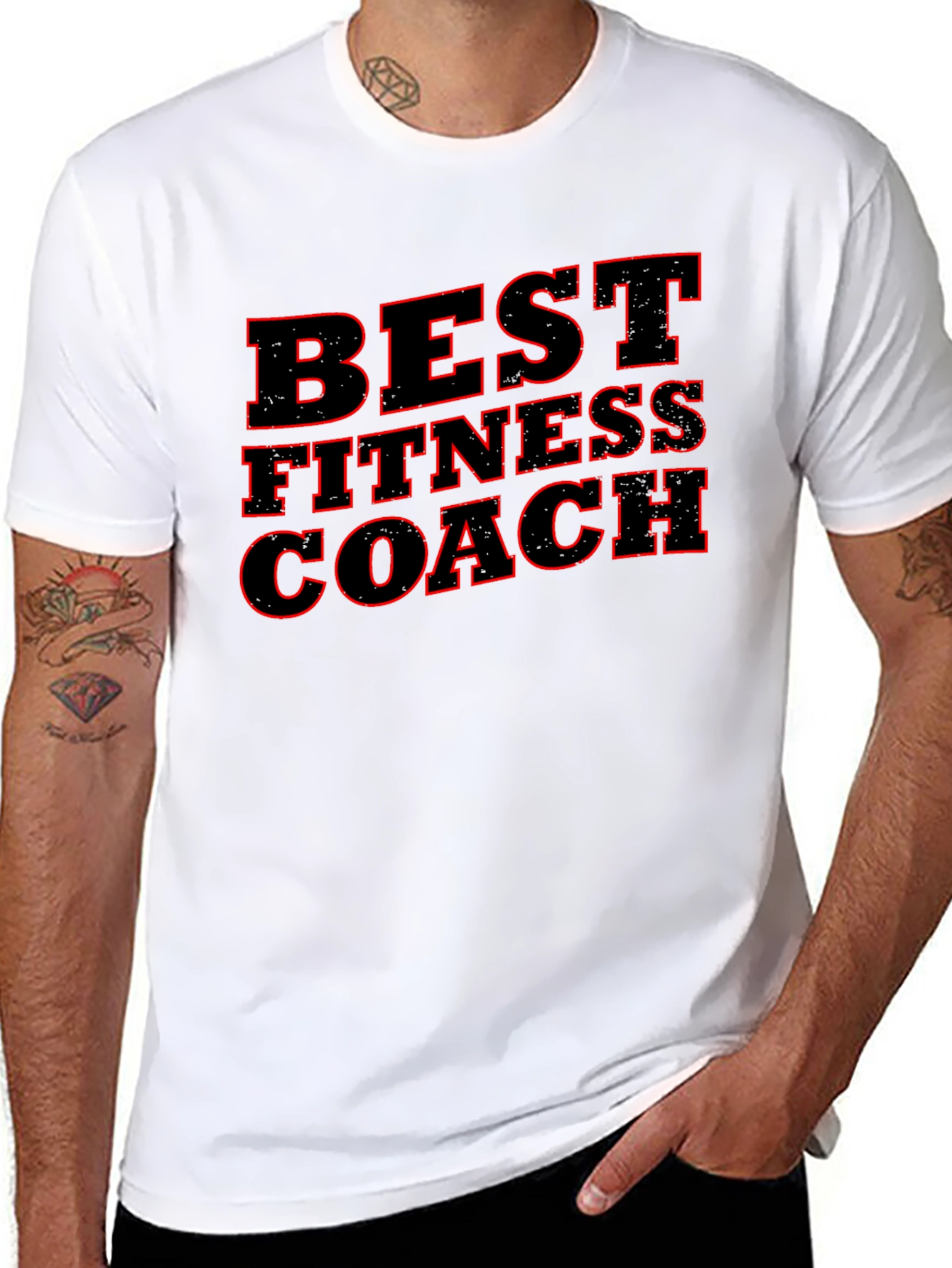 Best Fitness Coach Black Graphic T-Shirt