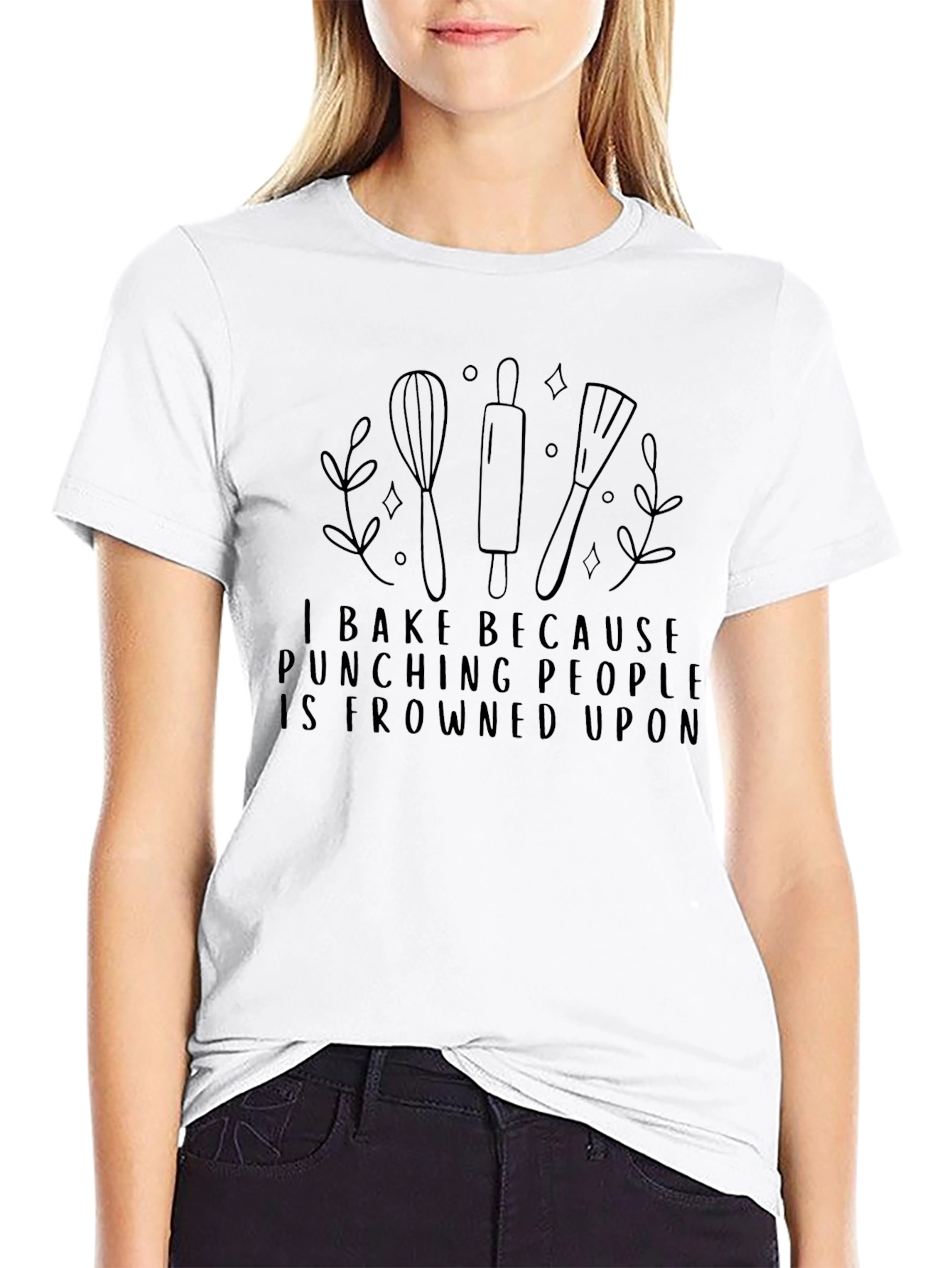 I Bake Because Punching People Is Frowned Upon T-Shirt