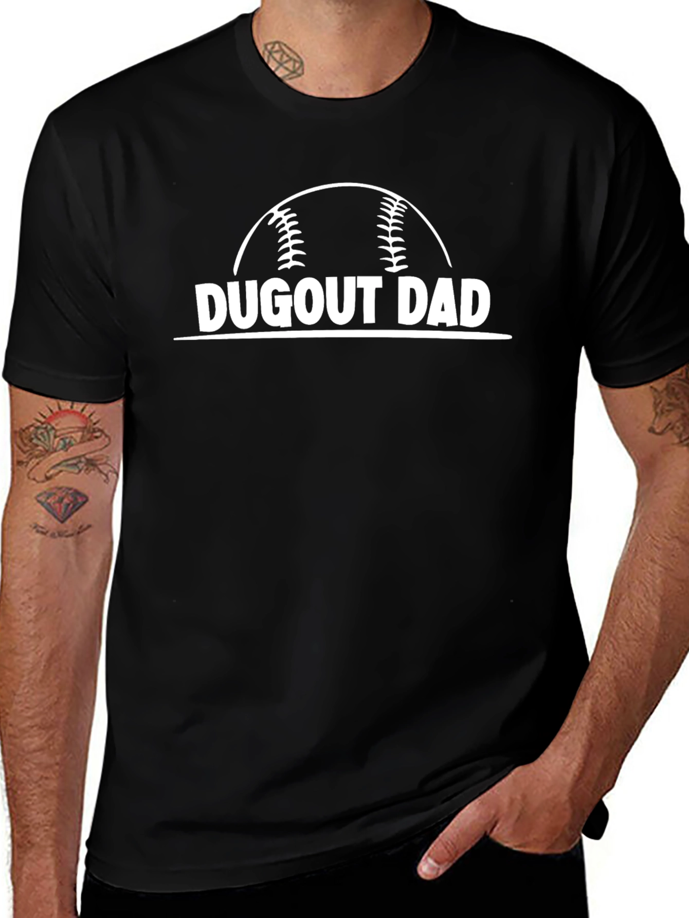 Dugout Dad Baseball Graphic T-Shirt