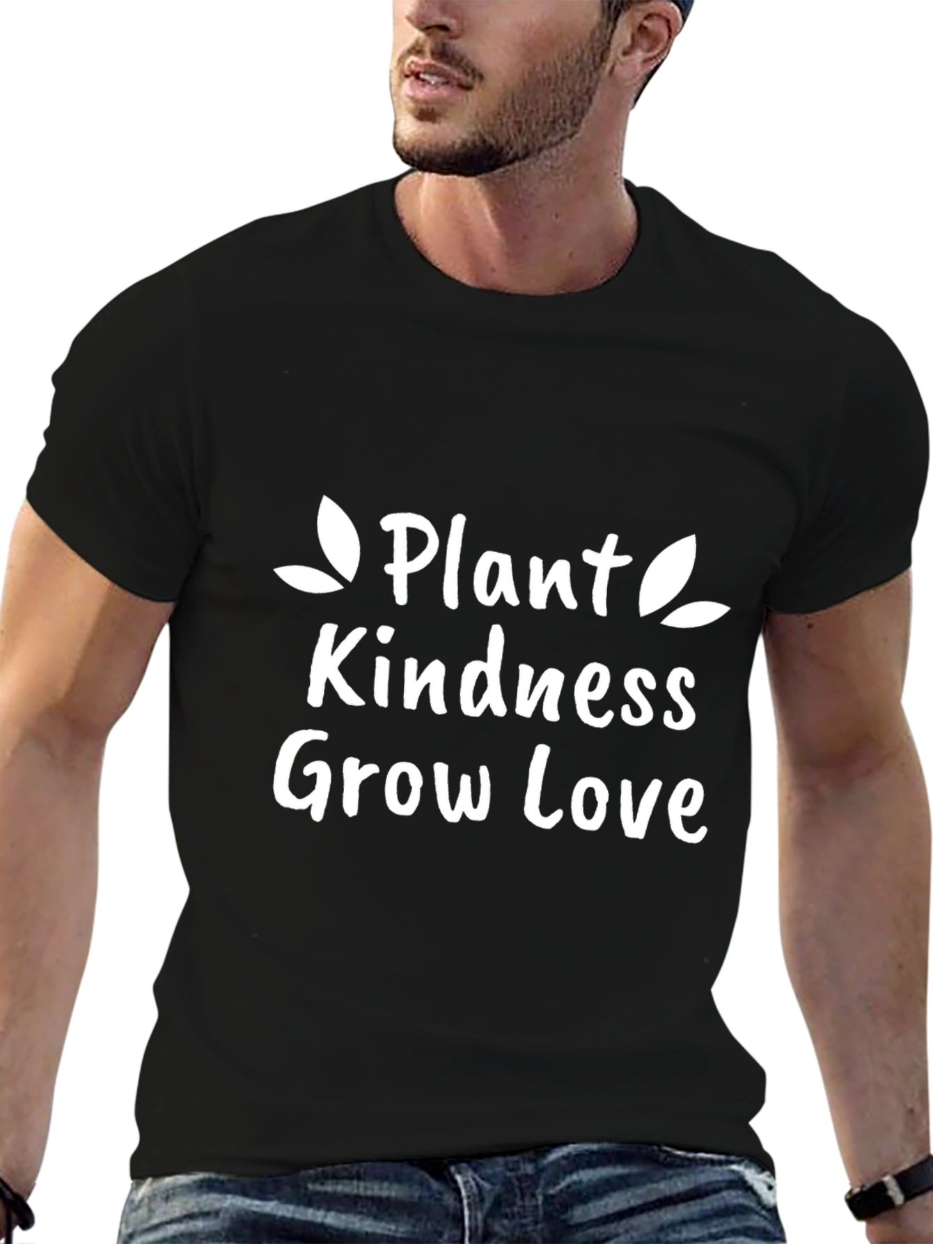 Plant Kindness Grow Love Graphic Tee - Black