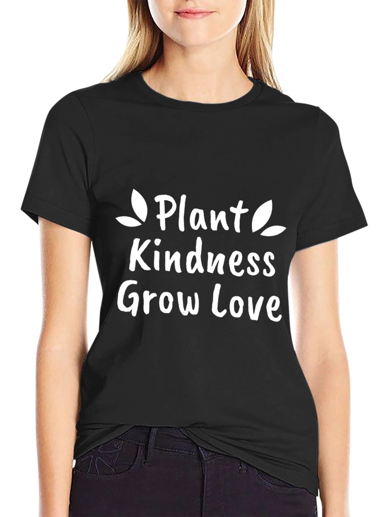 Plant Kindness Grow Love Graphic Tee - Black