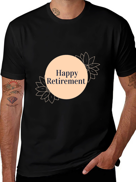 Happy Retirement Graphic Tee - Black