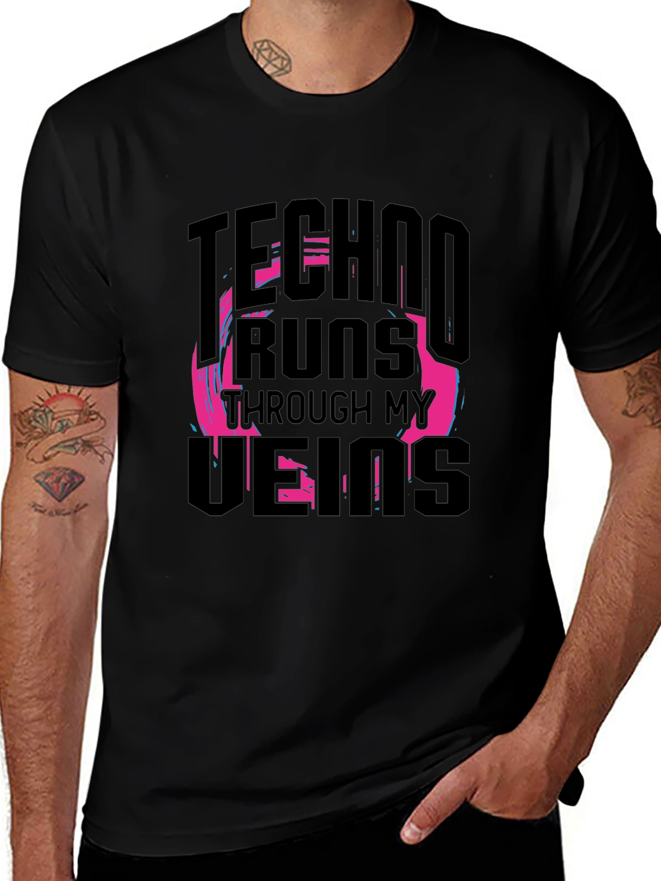 Techno Runs Through My Veins Graphic T-Shirt