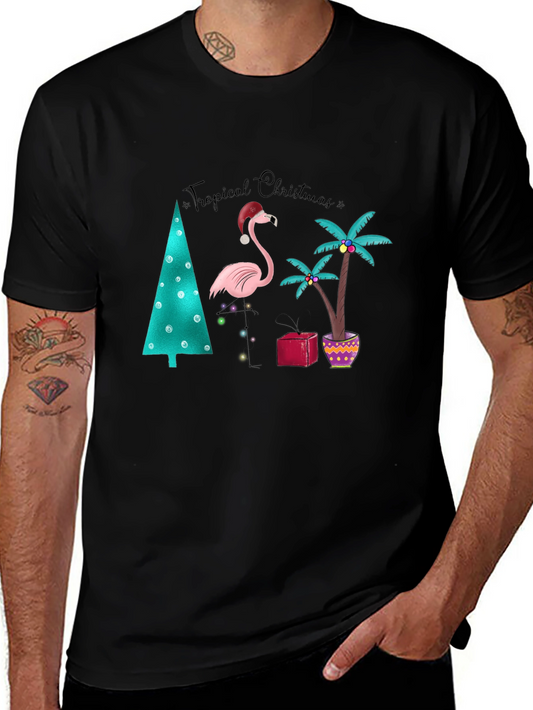 Tropical Christmas Flamingo T-Shirt