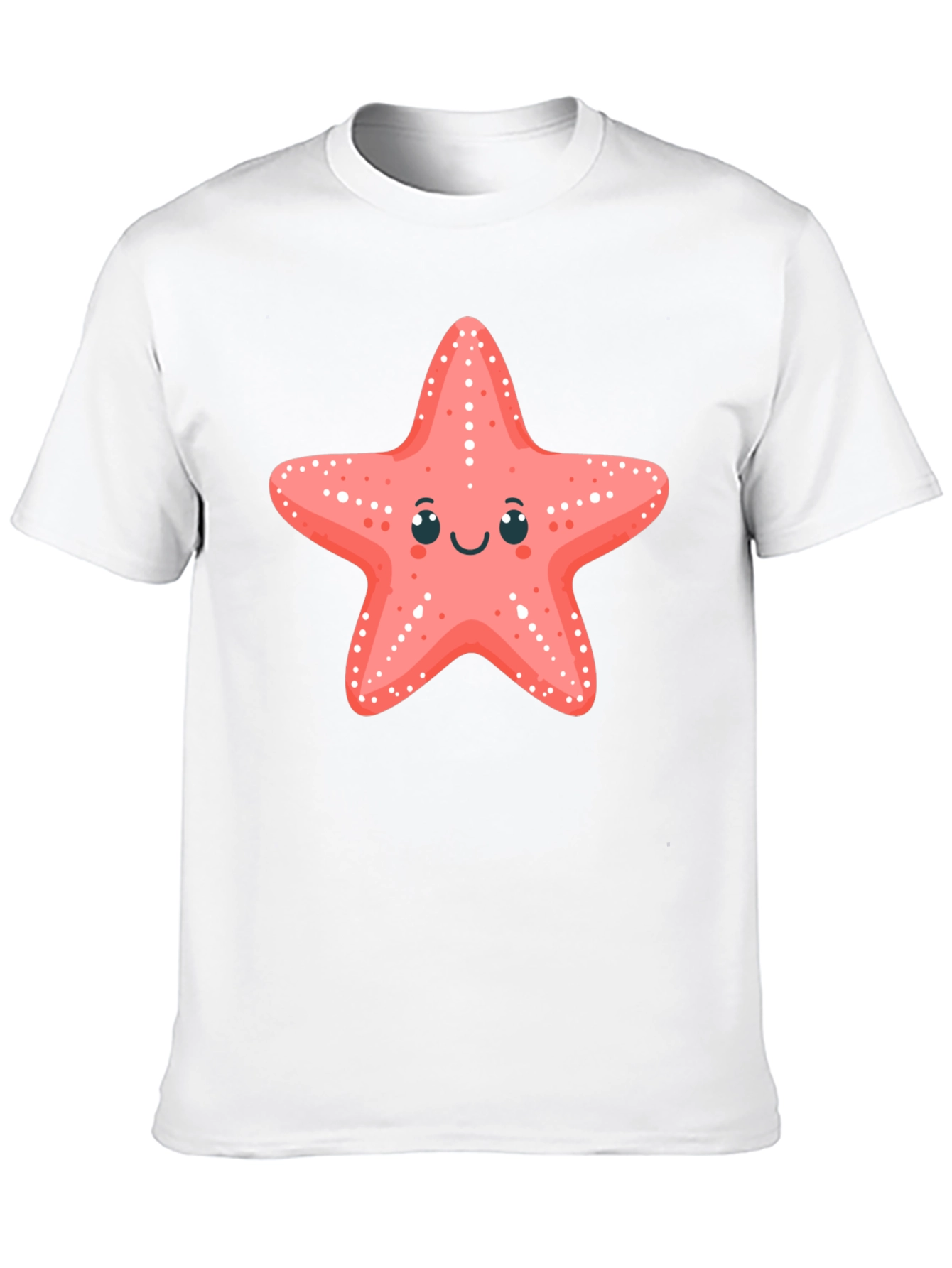 Cute Starfish Graphic Tee - Black Cotton T-Shirt