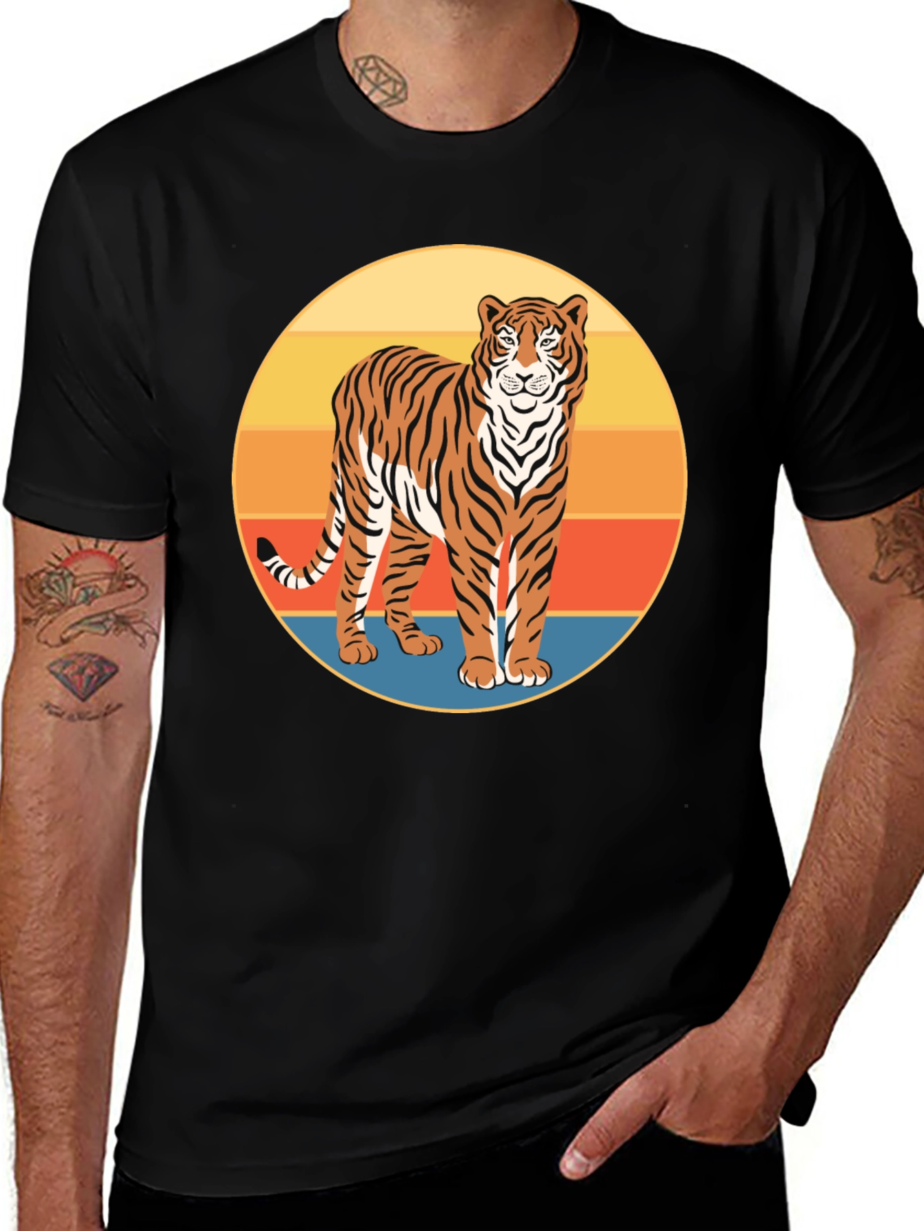 Retro Tiger Graphic Tee - Cool Animal Print Shirt