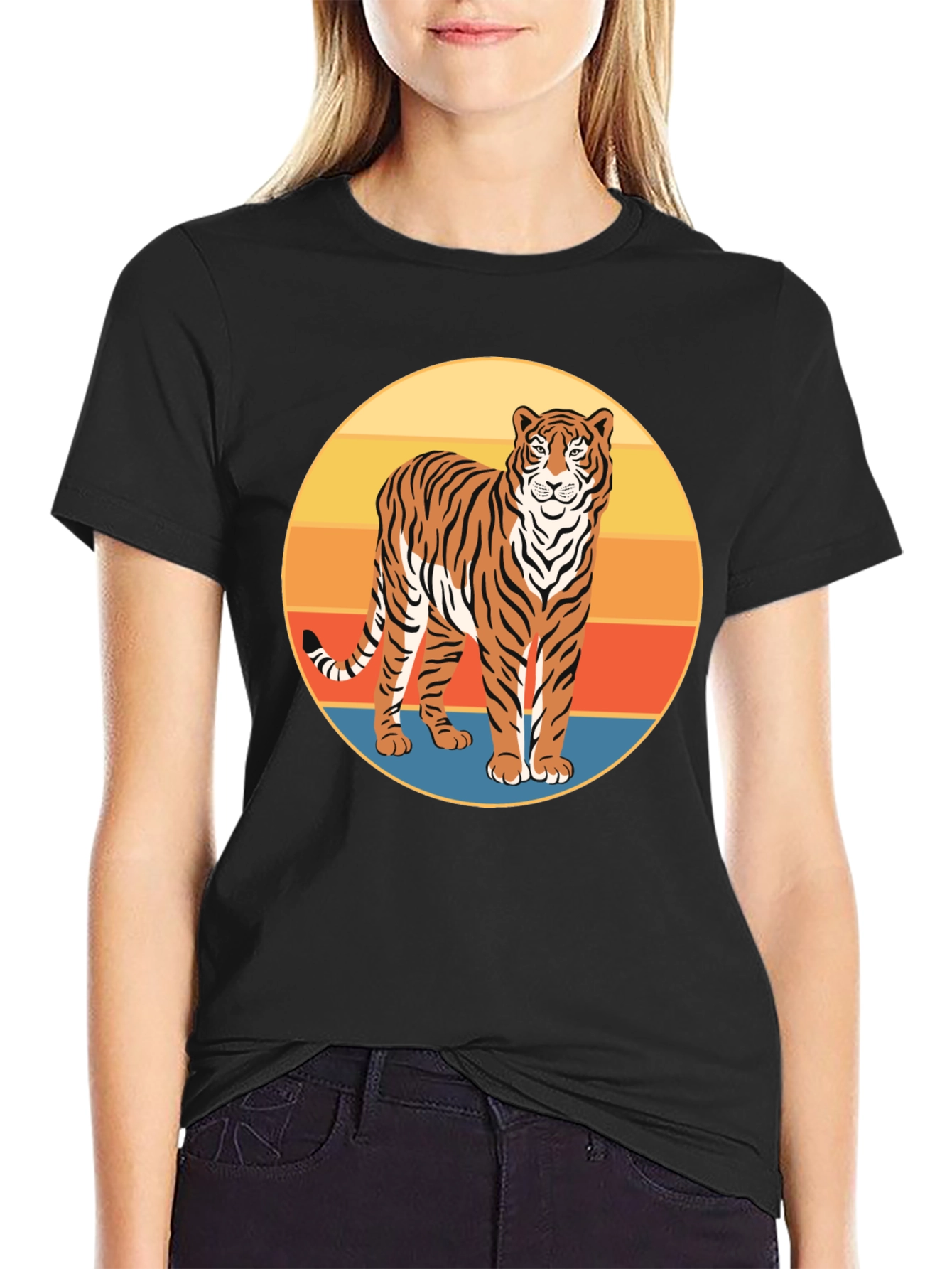 Retro Tiger Graphic Tee - Cool Animal Print Shirt
