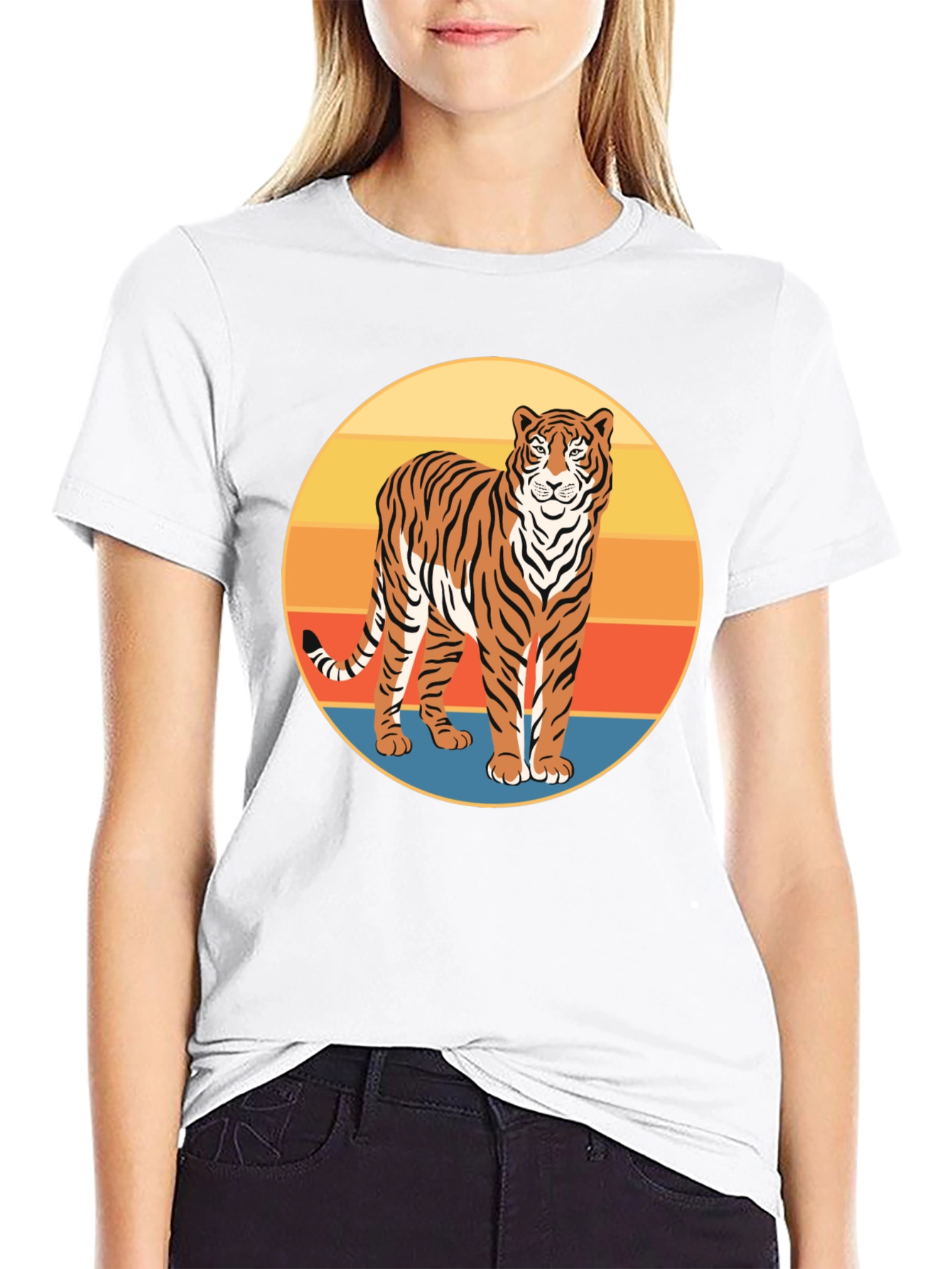 Retro Tiger Graphic Tee - Cool Animal Print Shirt
