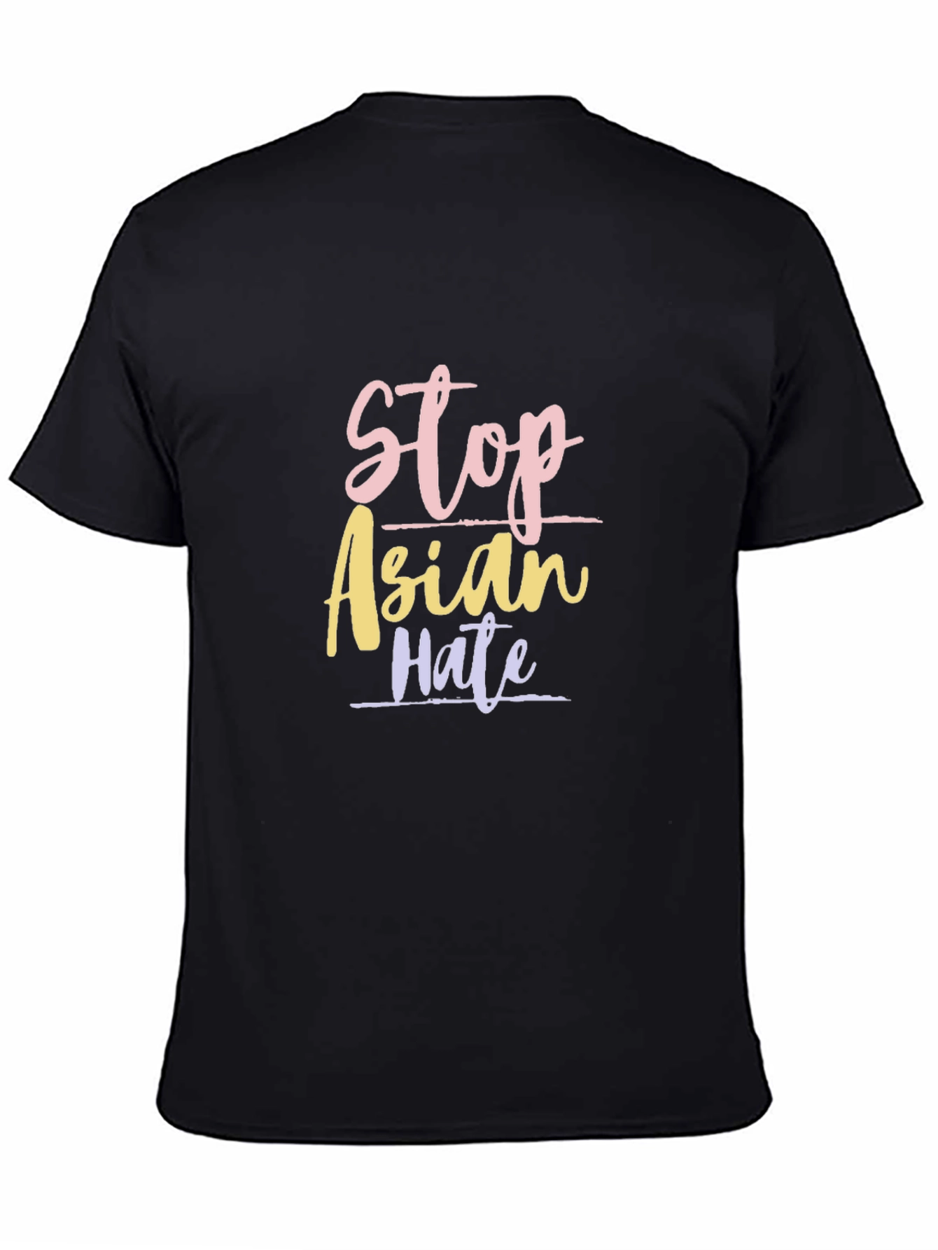 Stop Asian Hate Graphic Tee - Black Cotton T-Shirt