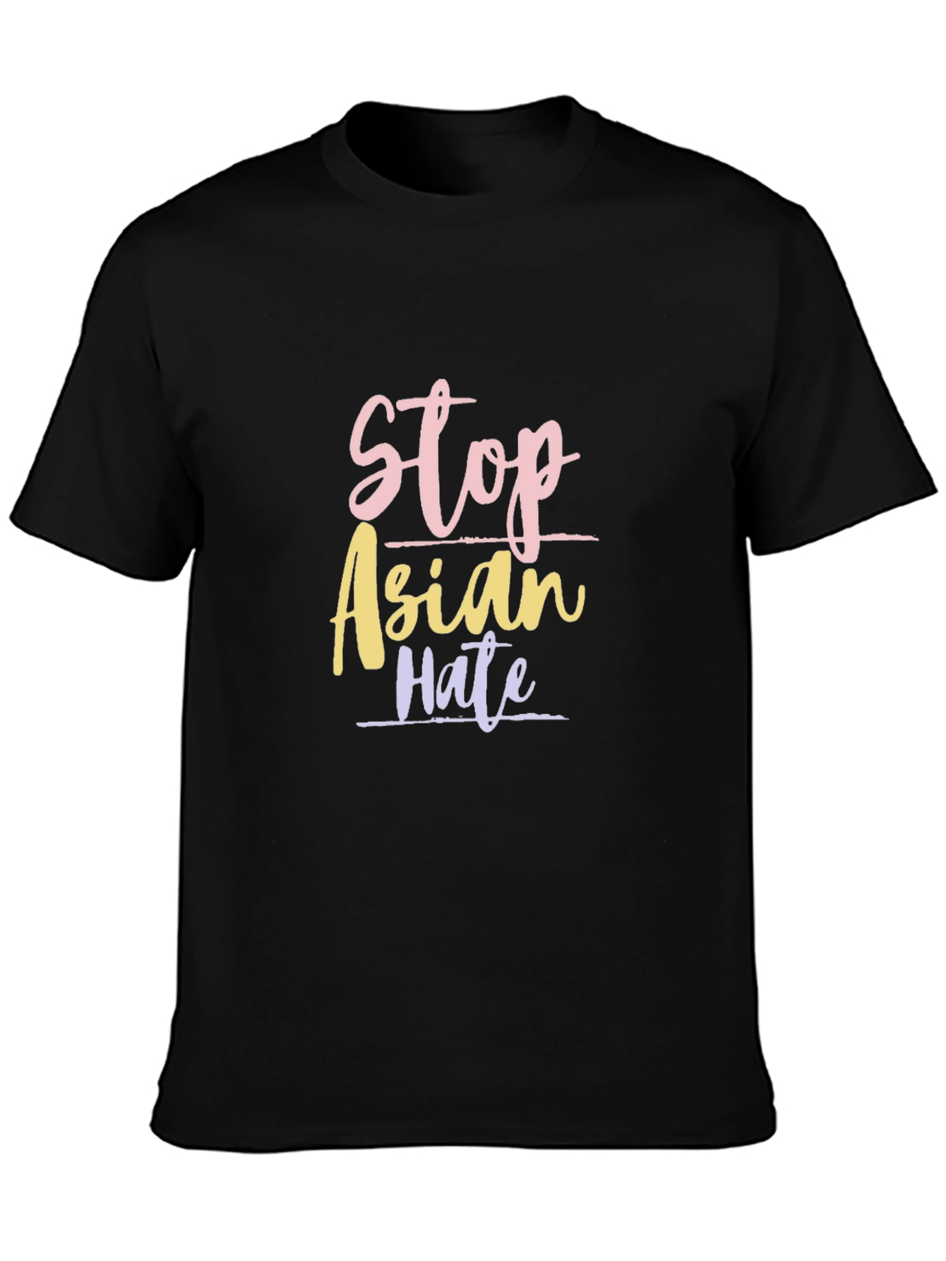 Stop Asian Hate Graphic Tee - Black Cotton T-Shirt