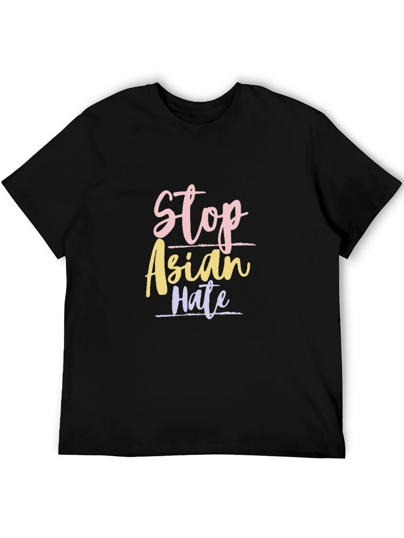 Stop Asian Hate Graphic Tee - Black Cotton T-Shirt