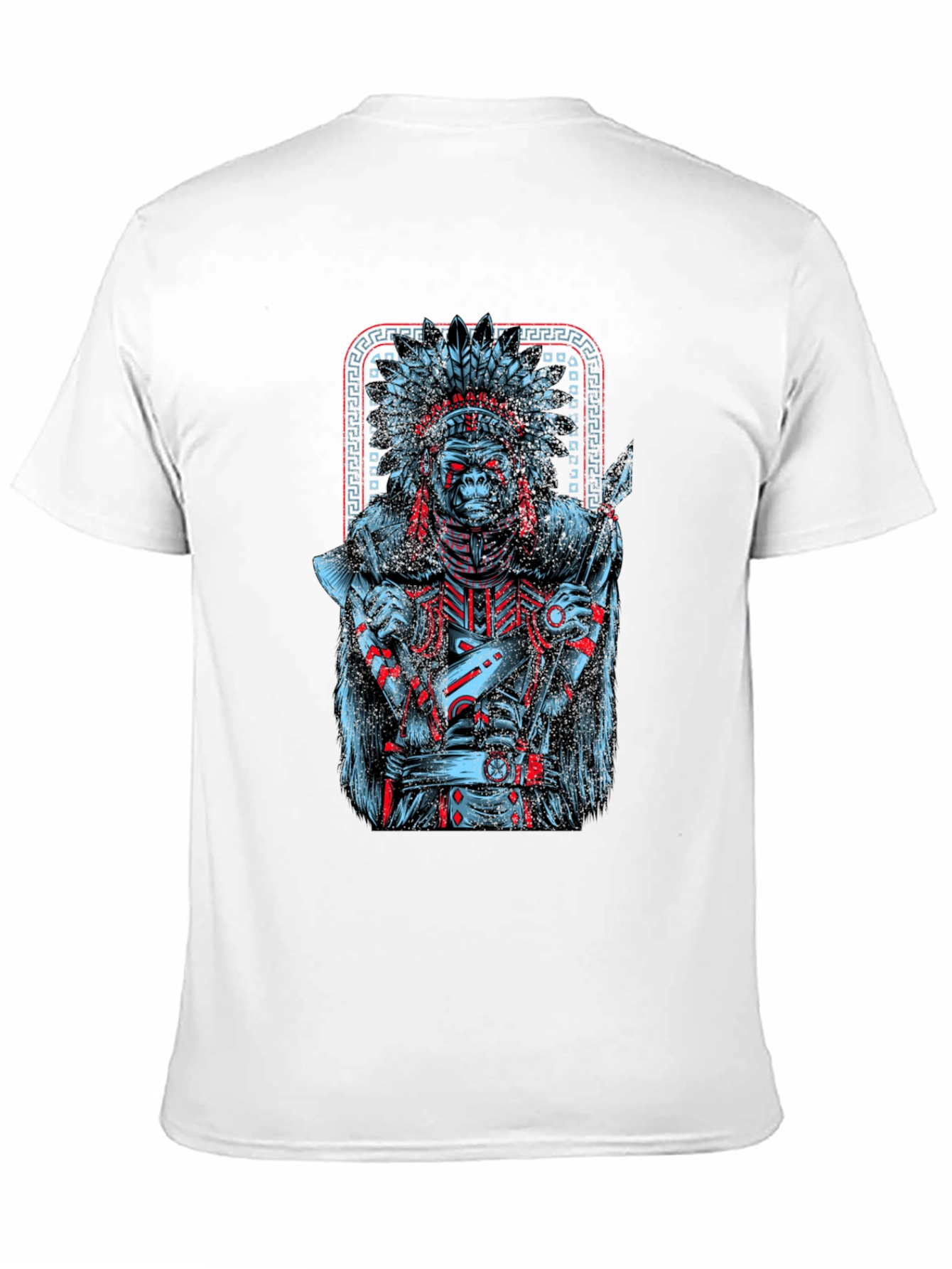 Tribal Chief Gorilla Graphic Tee - Unique Design