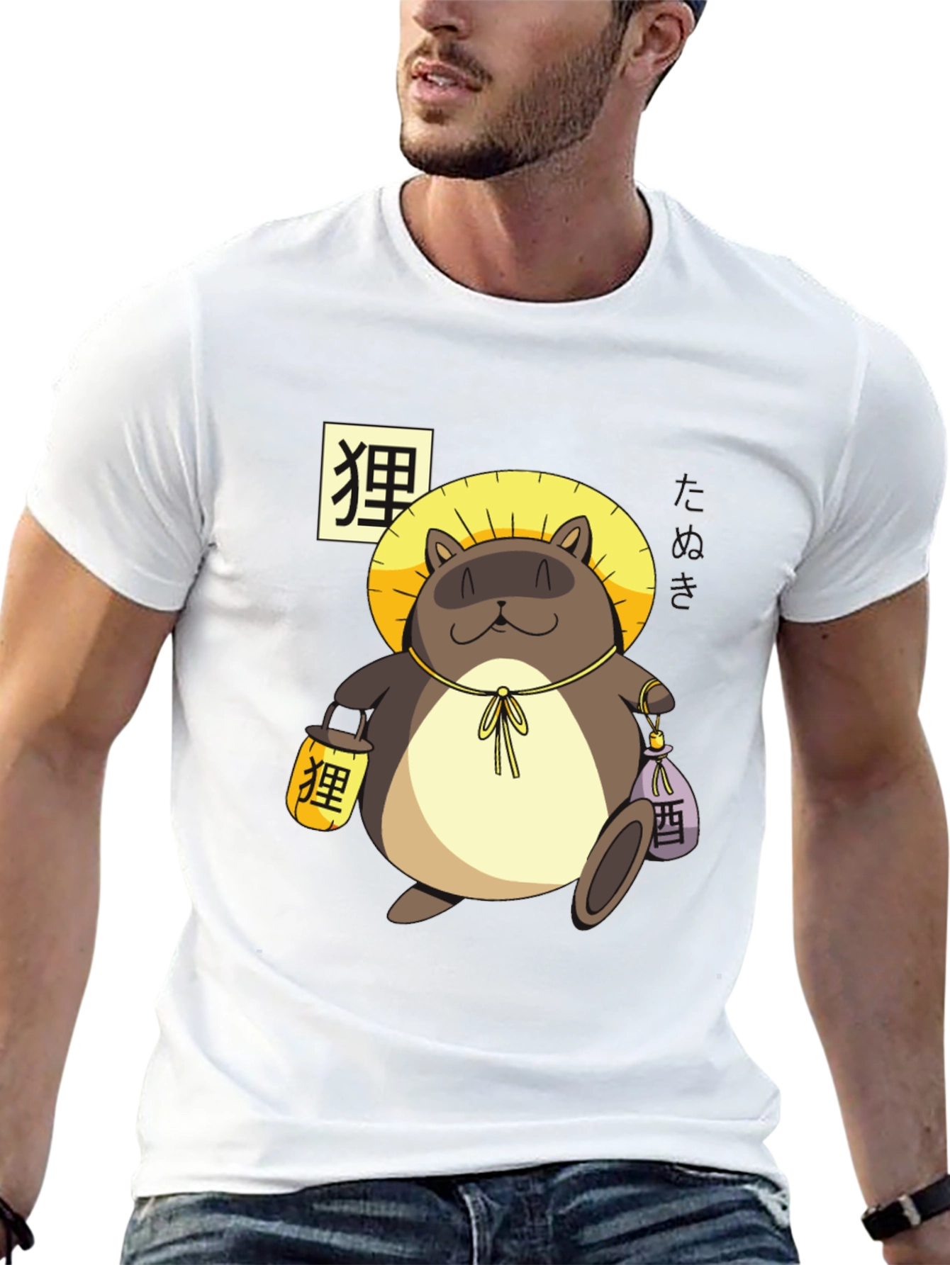 Tanuki Graphic Tee - Japanese Folklore T-Shirt