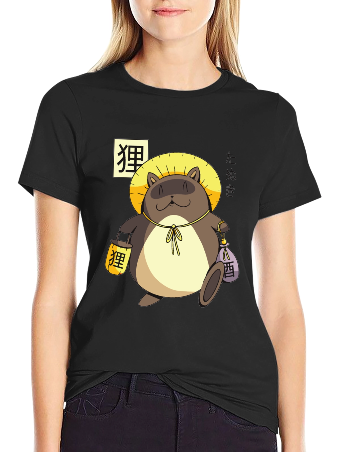 Tanuki Graphic Tee - Japanese Folklore T-Shirt