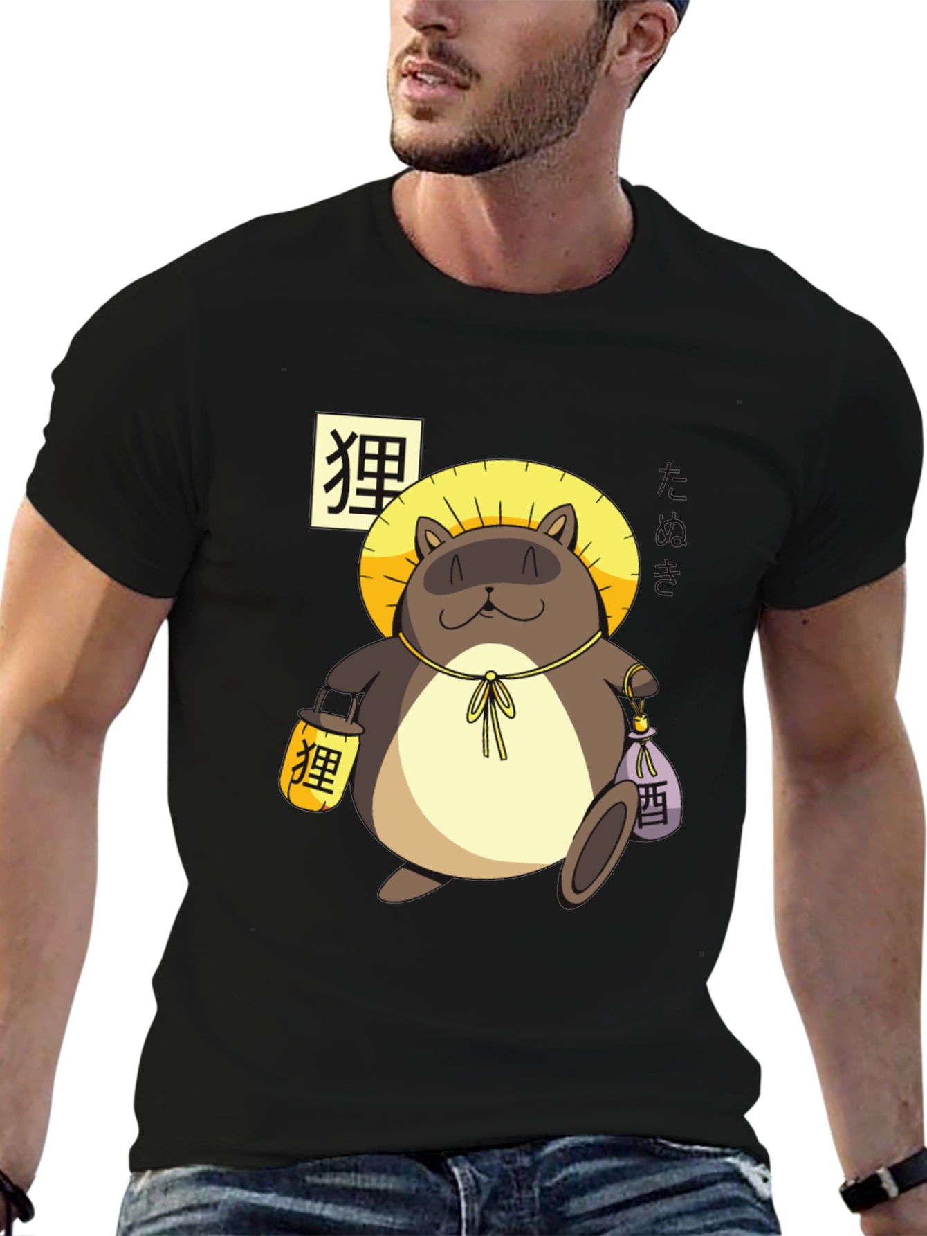Tanuki Graphic Tee - Japanese Folklore T-Shirt