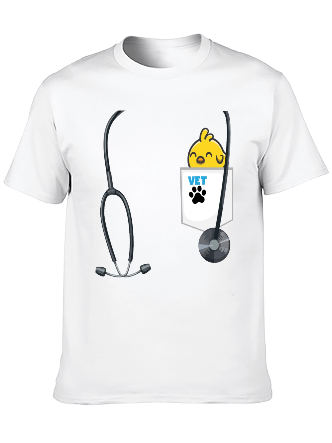 Vet Chick T-Shirt with Stethoscope Design