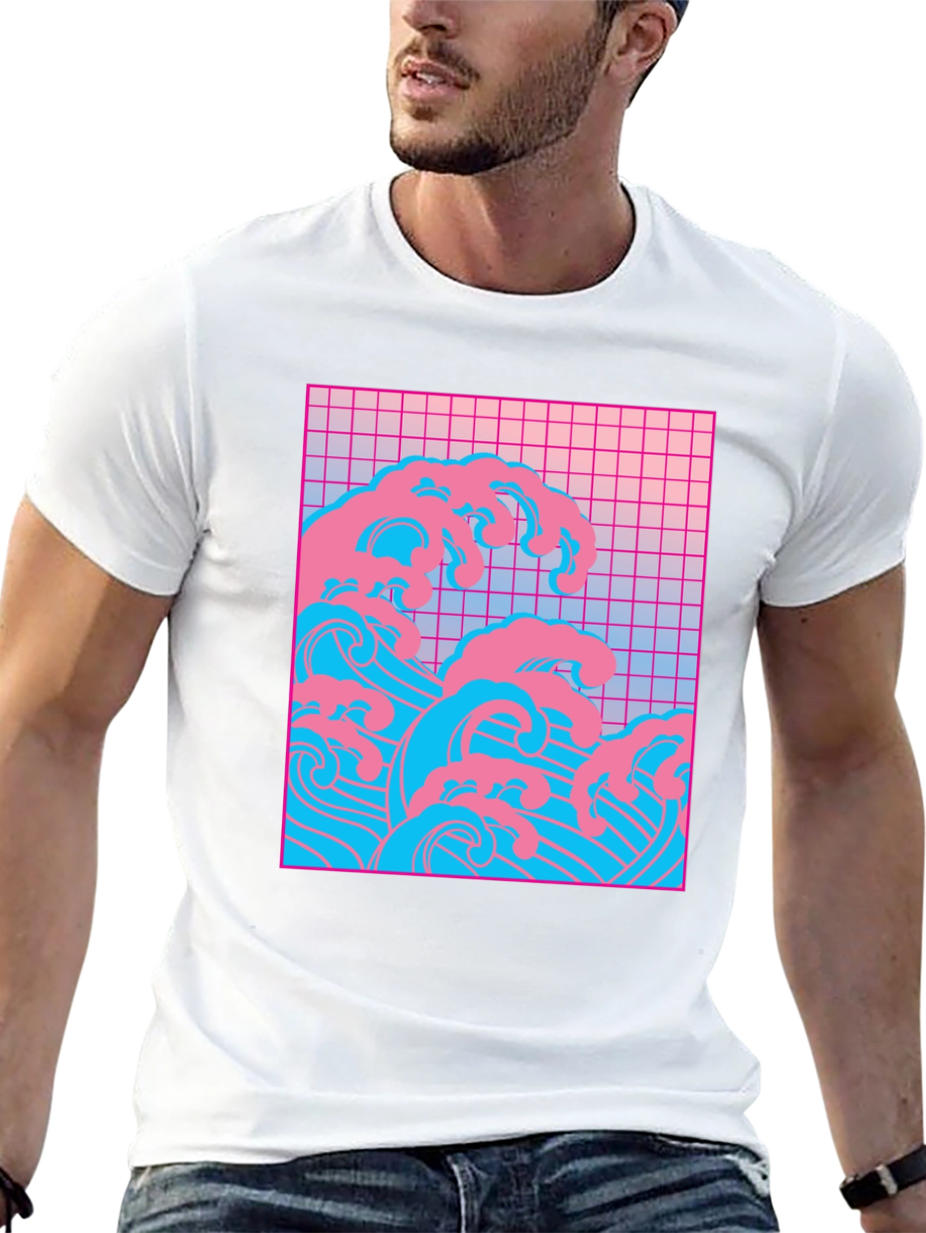 Vaporwave Wave Graphic Tee - Retro Style T-Shirt
