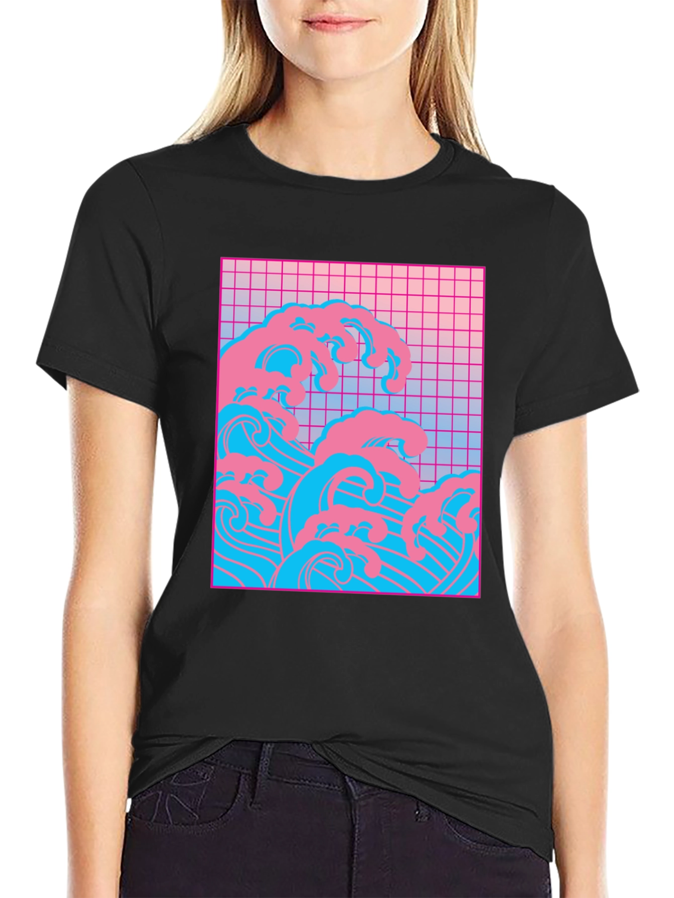Vaporwave Wave Graphic Tee - Retro Style T-Shirt