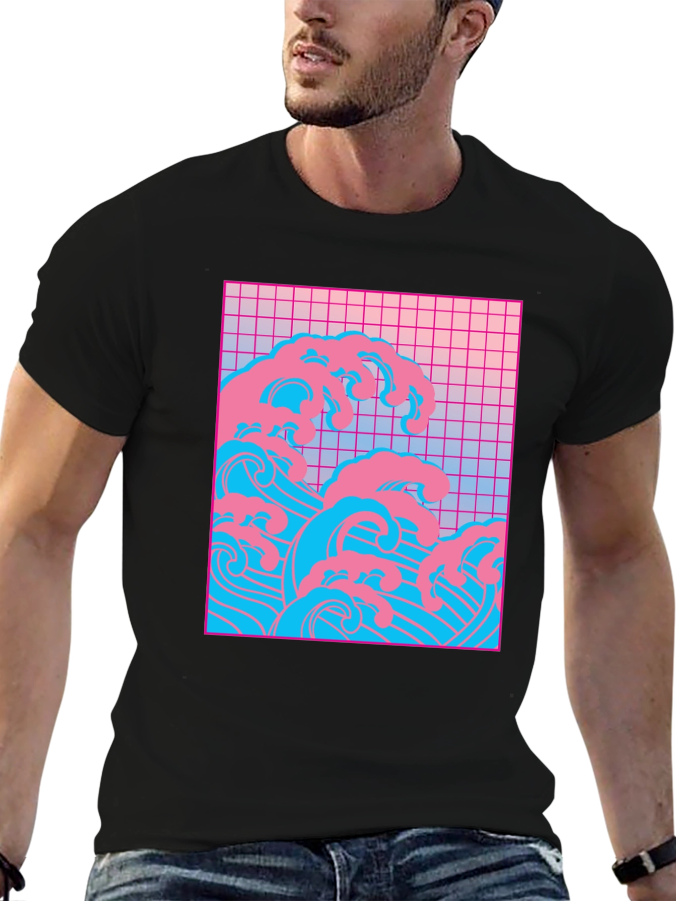 Vaporwave Wave Graphic Tee - Retro Style T-Shirt