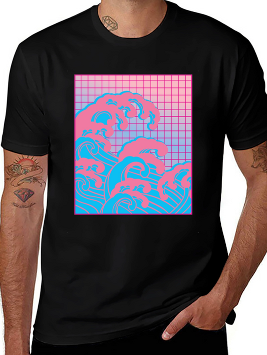 Vaporwave Wave Graphic Tee - Retro Style T-Shirt