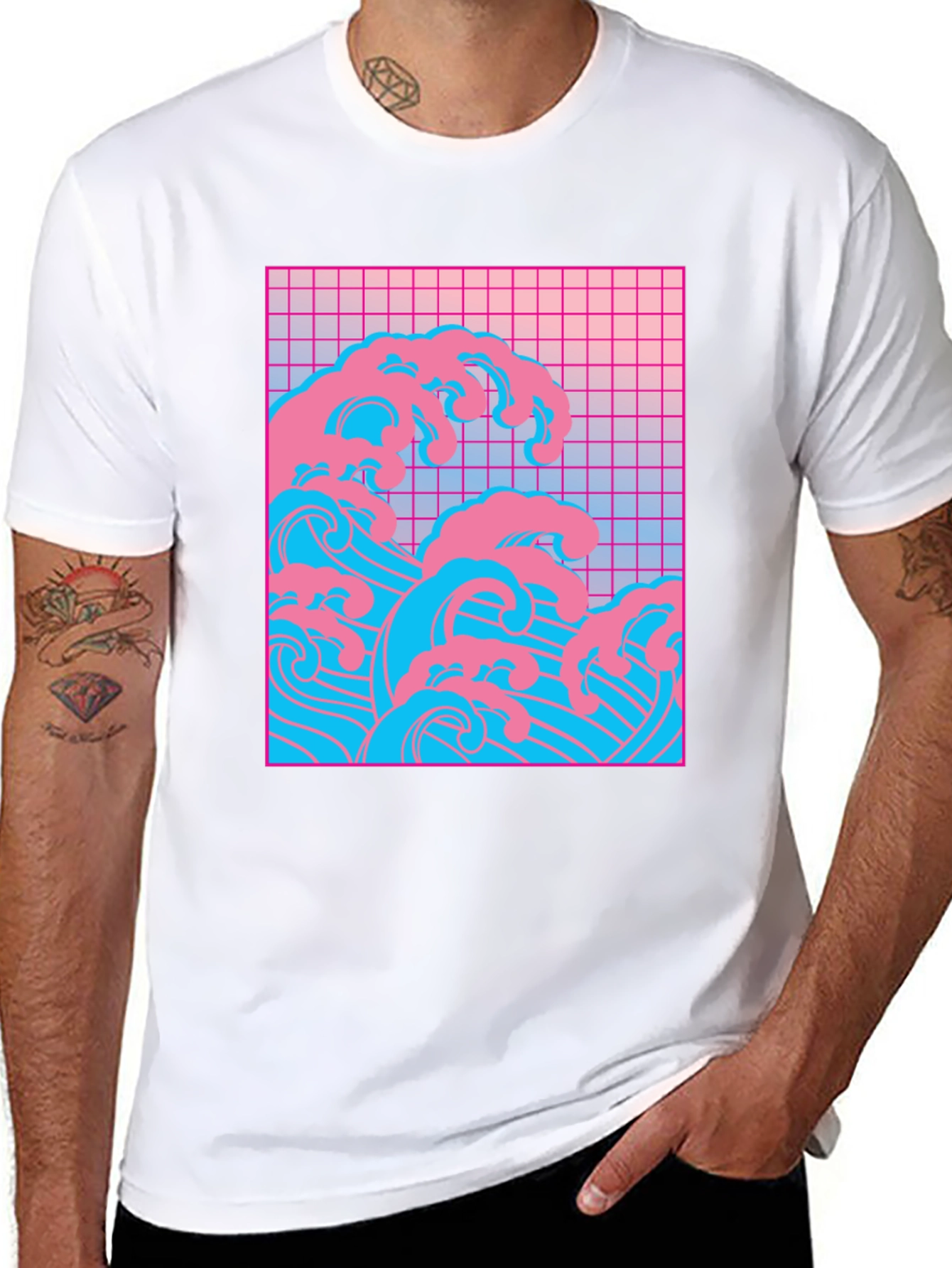 Vaporwave Wave Graphic Tee - Retro Style T-Shirt