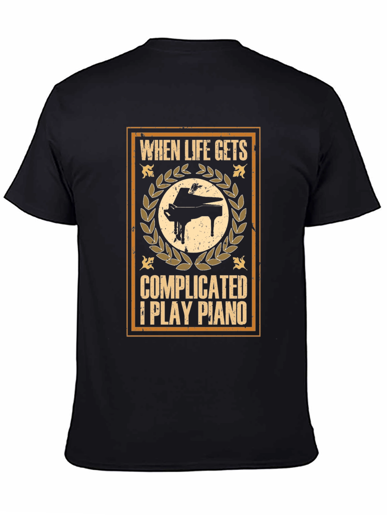When Life Gets Complicated I Play Piano Graphic T-Shirt