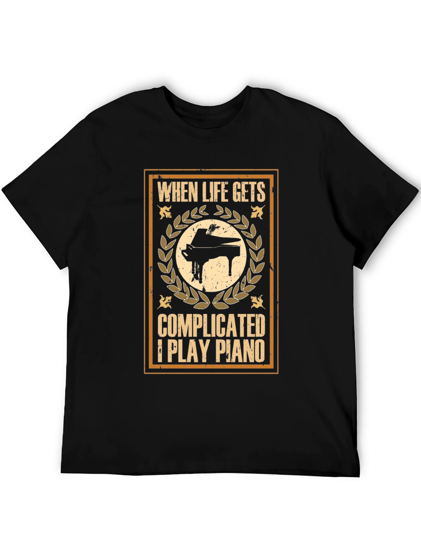 When Life Gets Complicated I Play Piano Graphic T-Shirt