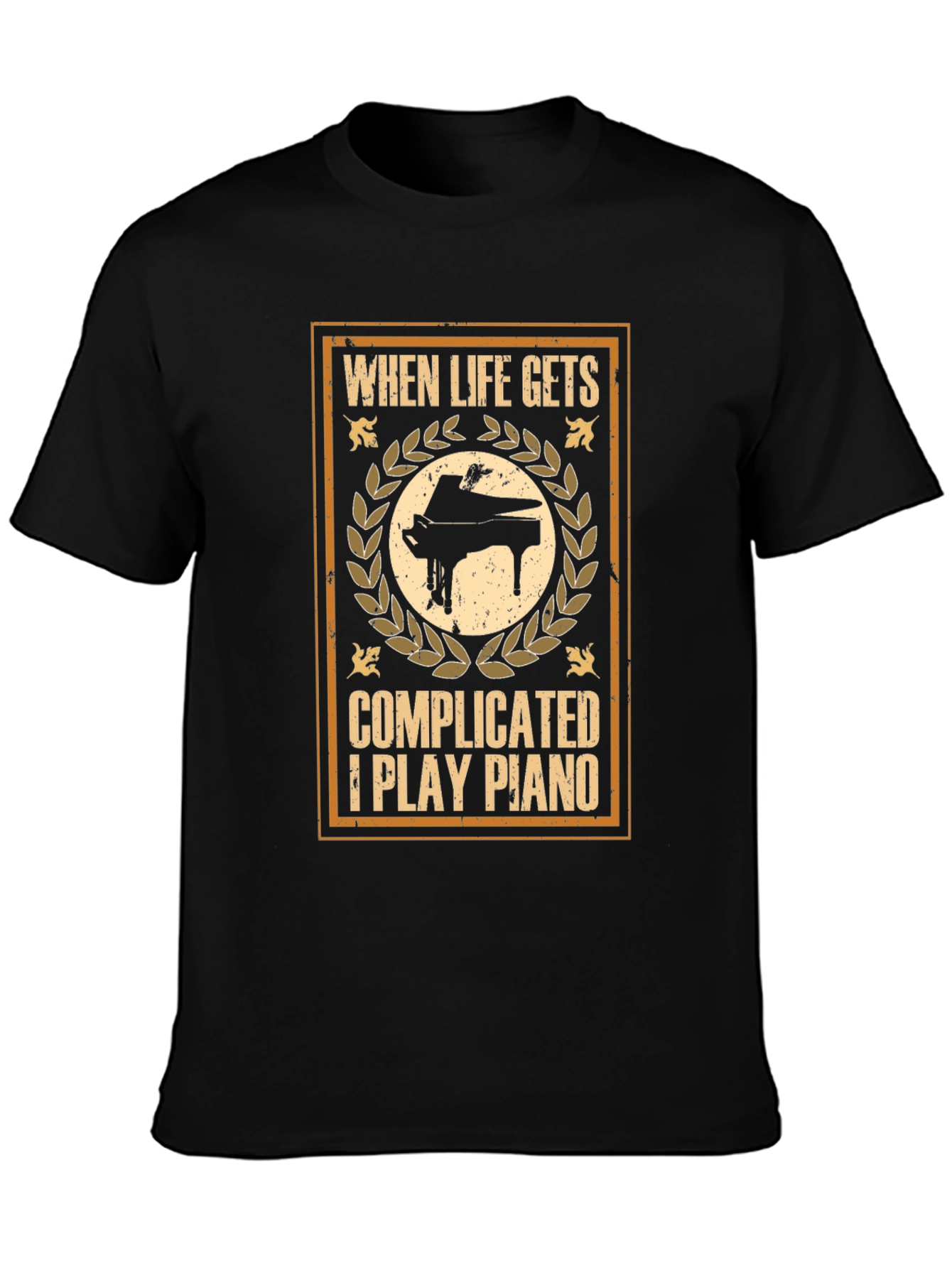 When Life Gets Complicated I Play Piano Graphic T-Shirt
