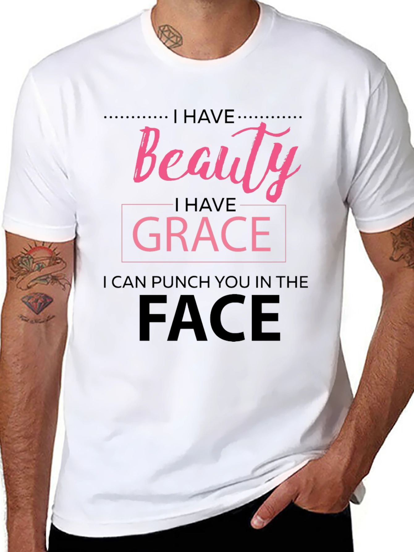 Beauty Grace Punch T-Shirt - Funny Graphic Tee